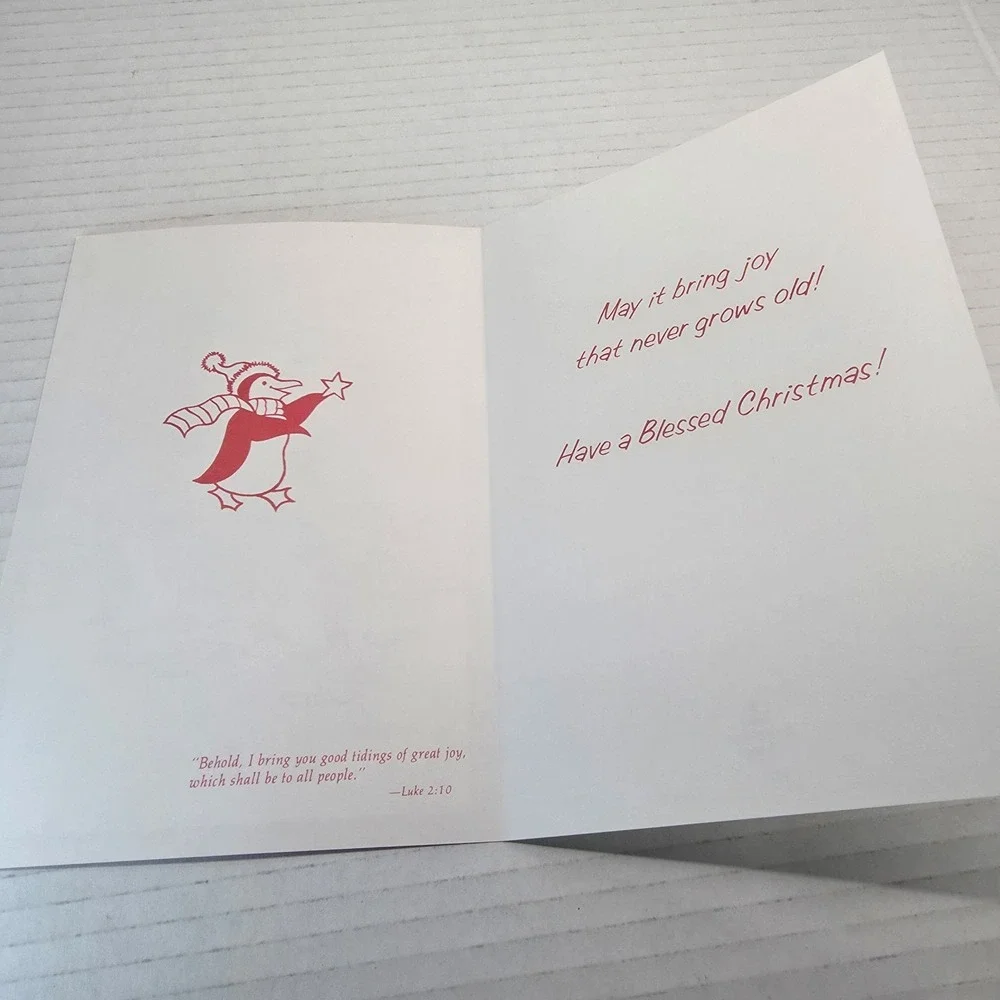Vintage Sunshine Line Holiday Charm Christmas Cards Penguins Bears Scripture USA